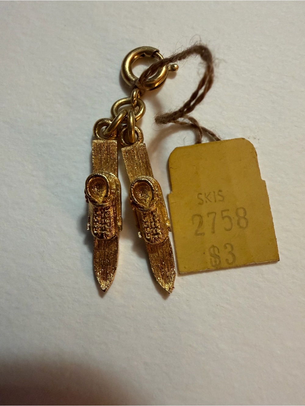 Monet Vintage Gold Ski Charm Pendant - Women Accessories